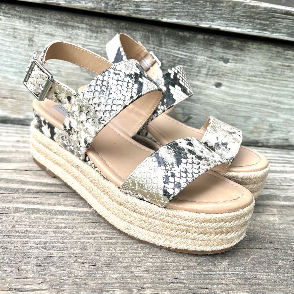 Steve Madden Python Platform Sandals Size 6 - image 1
